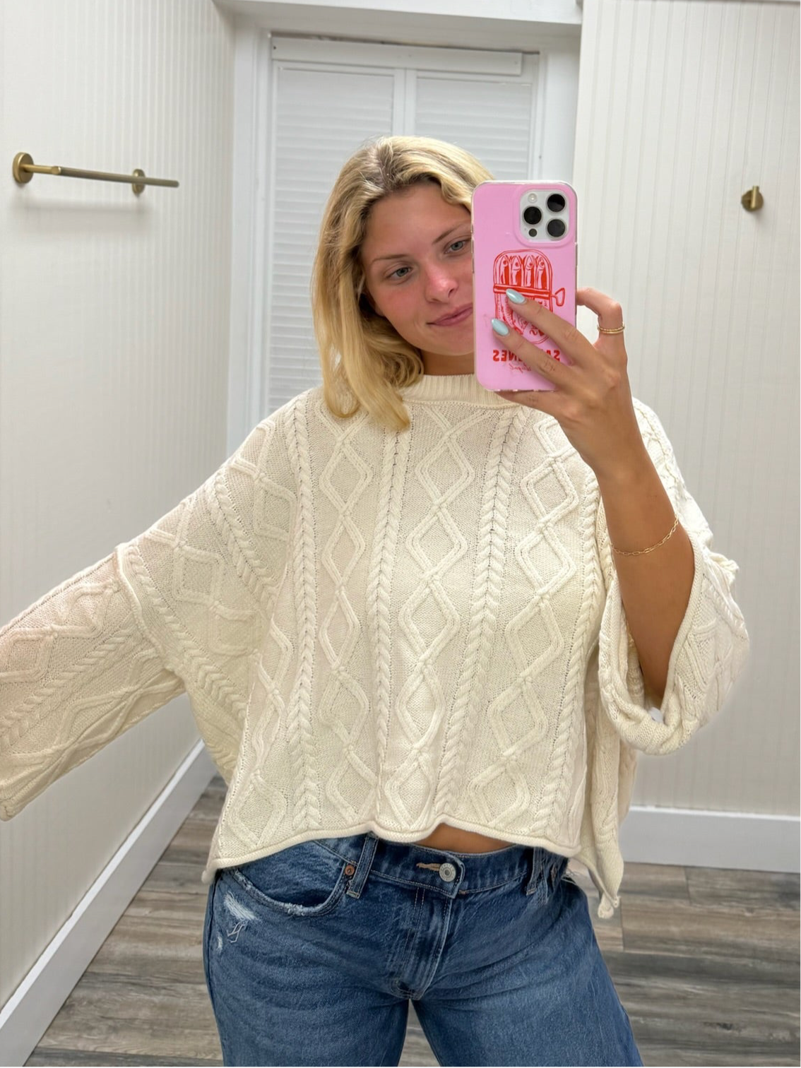 Knit Cable 3/4 Sleeve