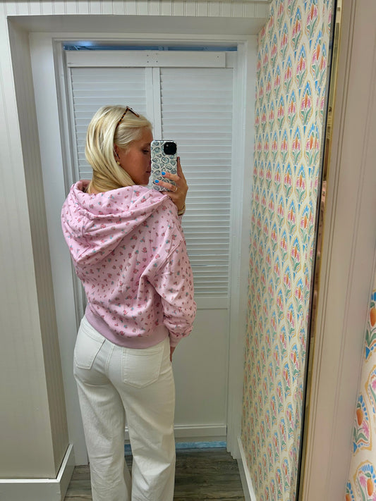 Floral Printed Fleece Hoodie