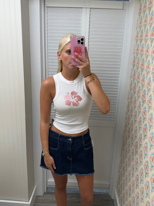 Flower Embroidery Tank