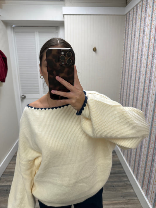Wide Neck Sweater MSW11245