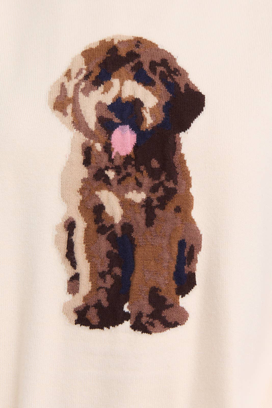 LONG SLEEVE CREW NECK PUPPY GRAPHIC SWEATER