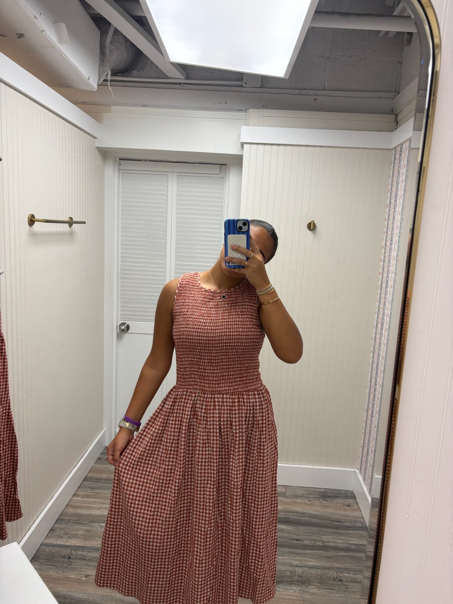Gingham Midi Dress