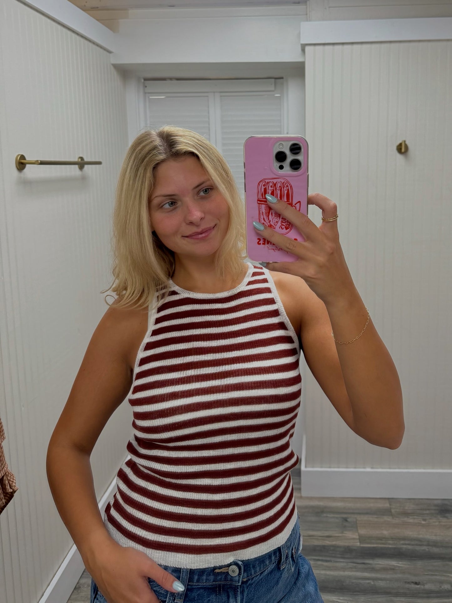 Knit Ribbed Striped Tank