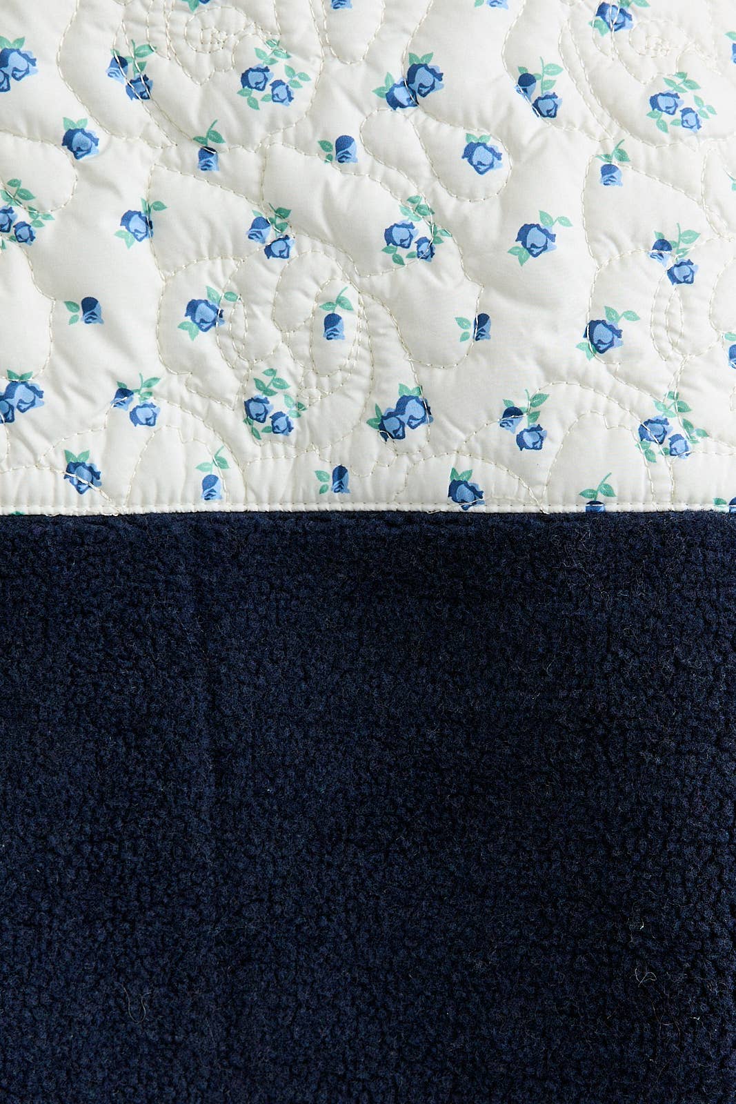 FLOWER PRINT CONTRAST DETAIL FLEECE