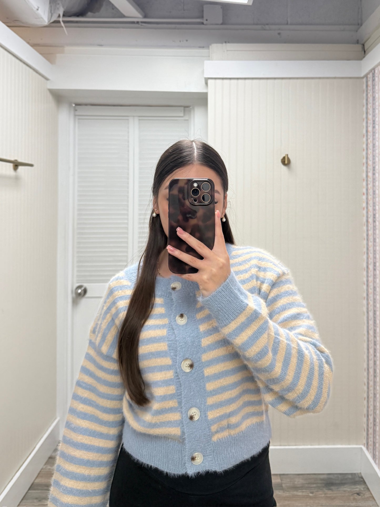 Striped Cropped Cardigan