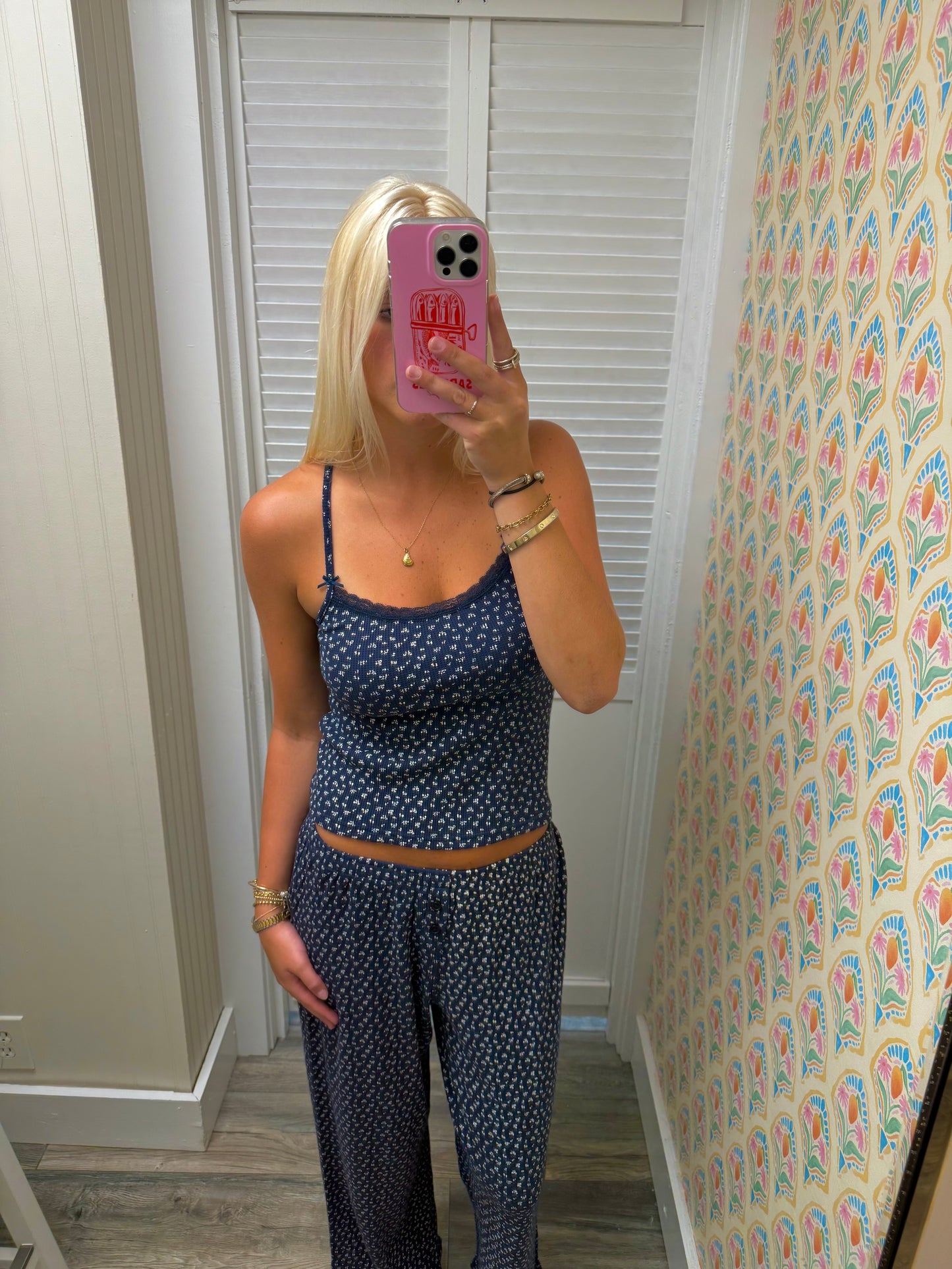 Andie Floral Waffle Pants Knit