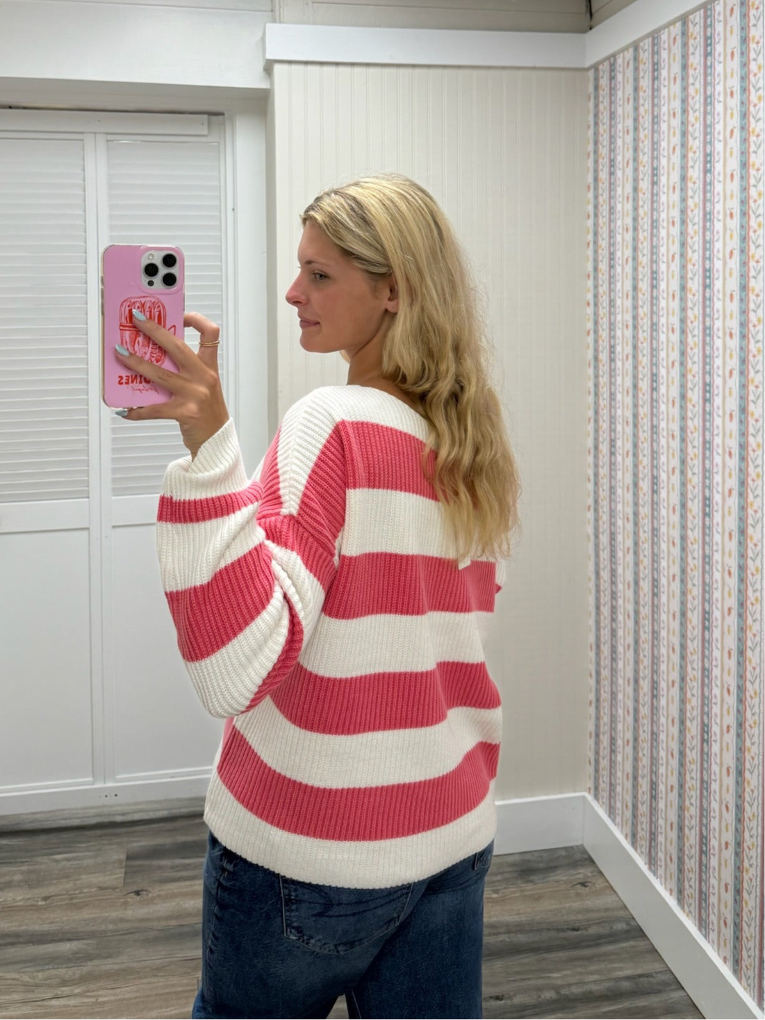 Striped Boat Neck Long Sleeve