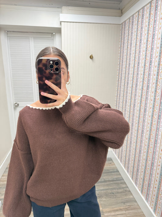 Wide Neck Sweater MSW11245
