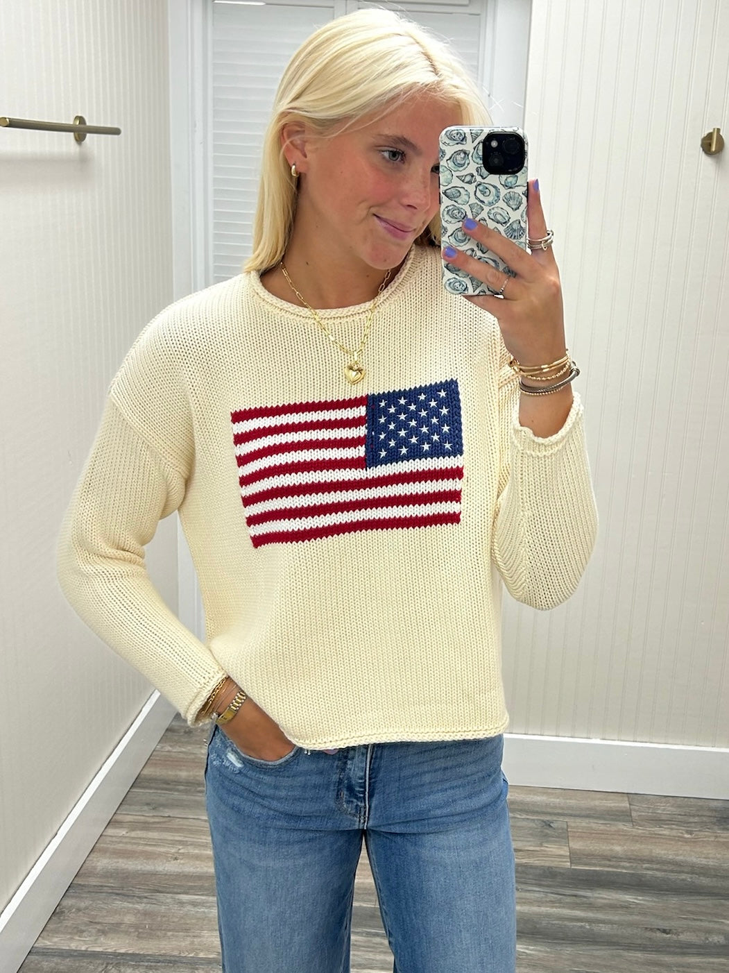 Roll Neck American Flag