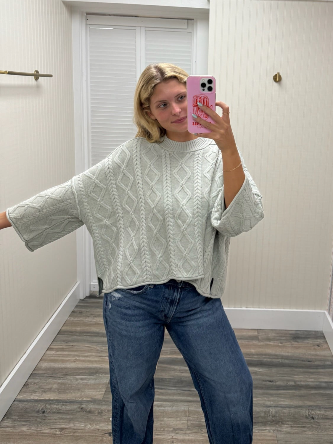 Knit Cable 3/4 Sleeve