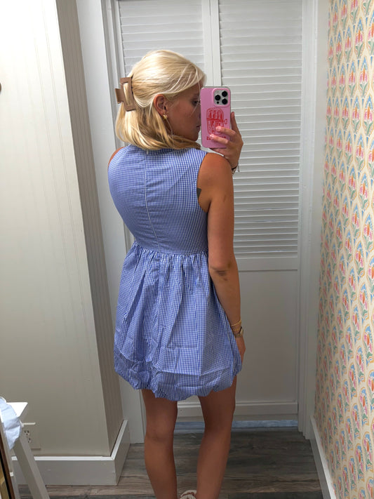 Front Tie Detail Bubble Hem Dress