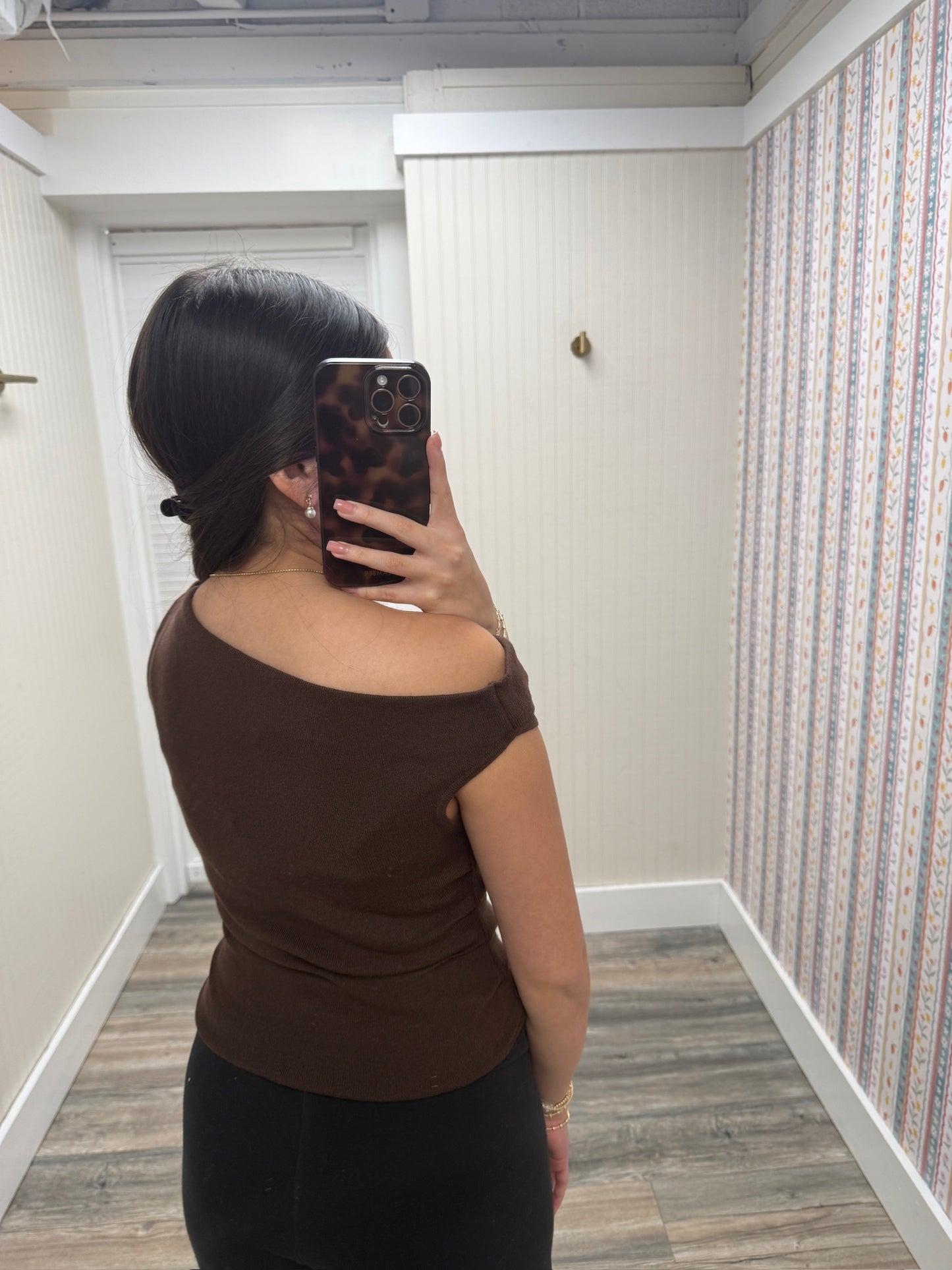 Asymmetrical Neck Sweater