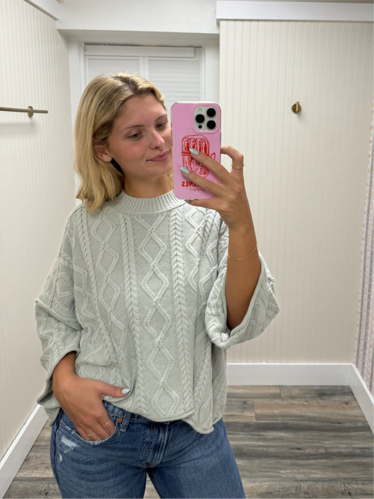 Knit Cable 3/4 Sleeve