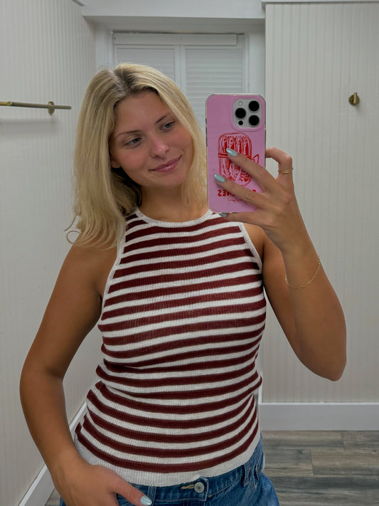 Knit Ribbed Striped Tank