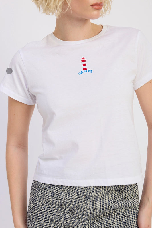 Lighthouse Embroidery Tee