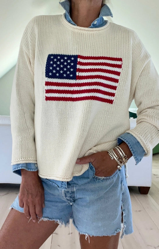 Roll Neck American Flag