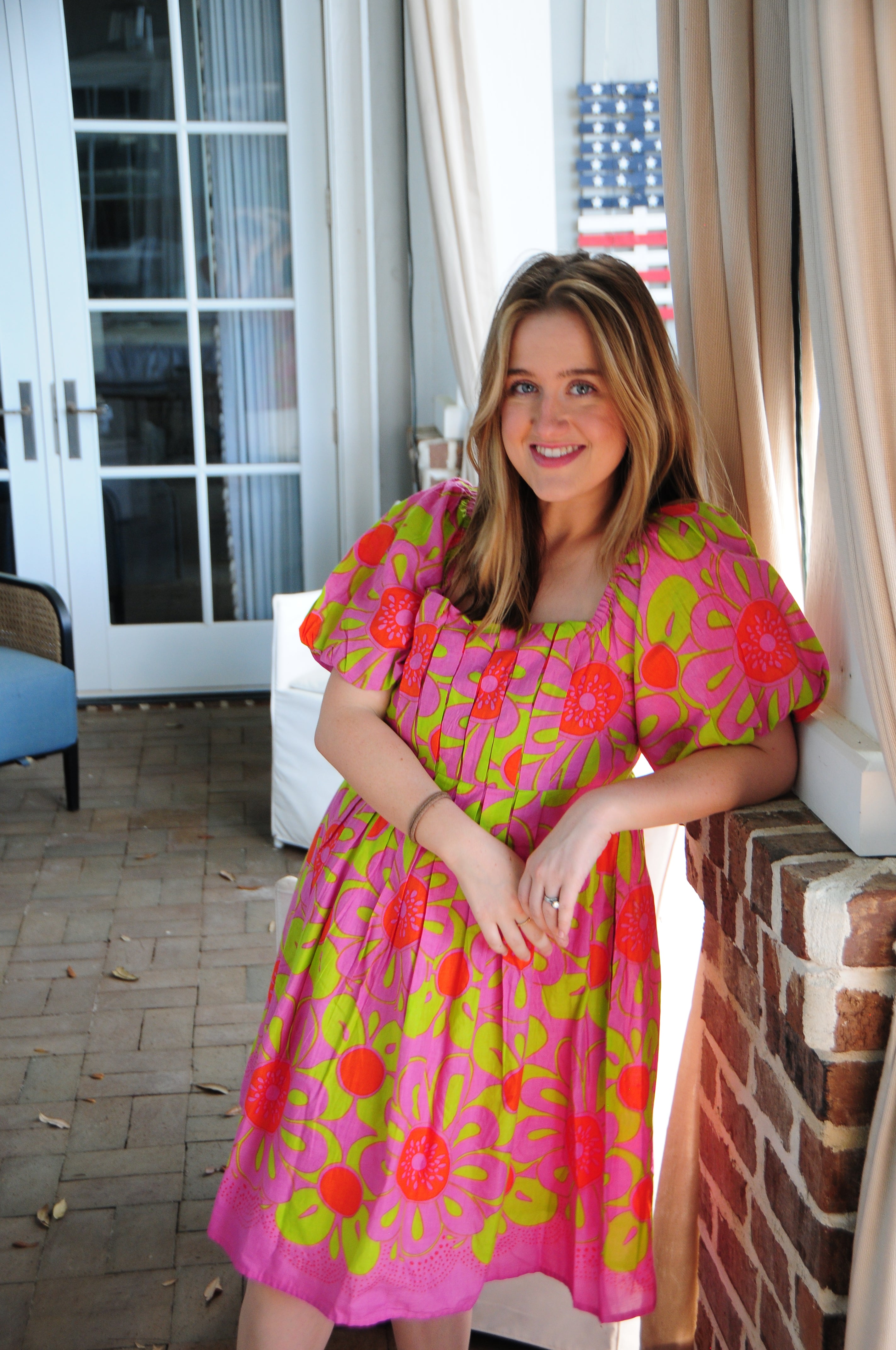 Pop Flower Border Dress