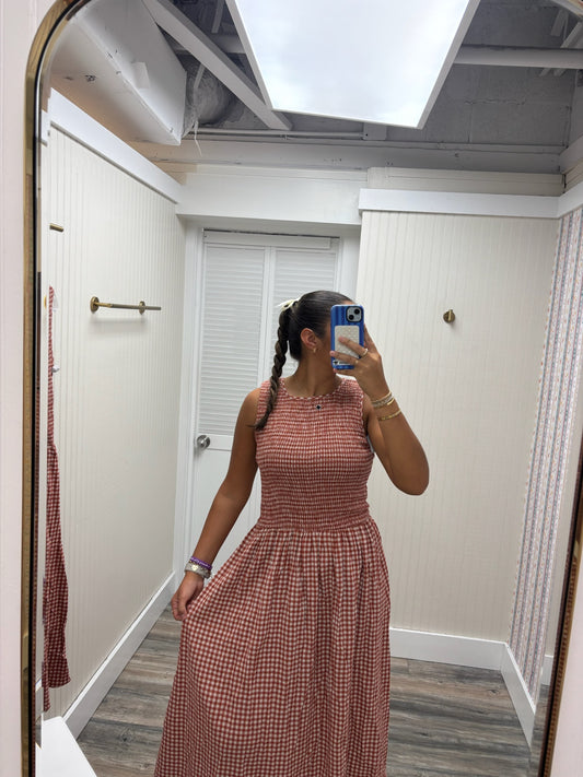 Gingham Midi Dress