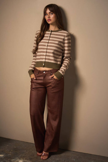 LONG SLEEVE STRIPE CARDIGAN