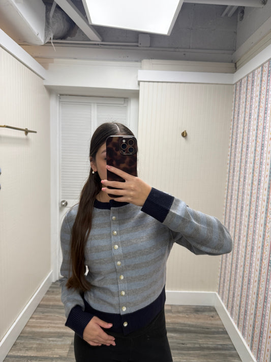LS Striped Cardigan