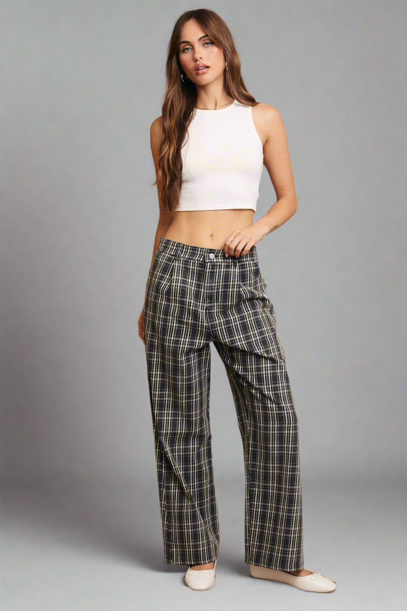 Pleated Wide Leg Pants