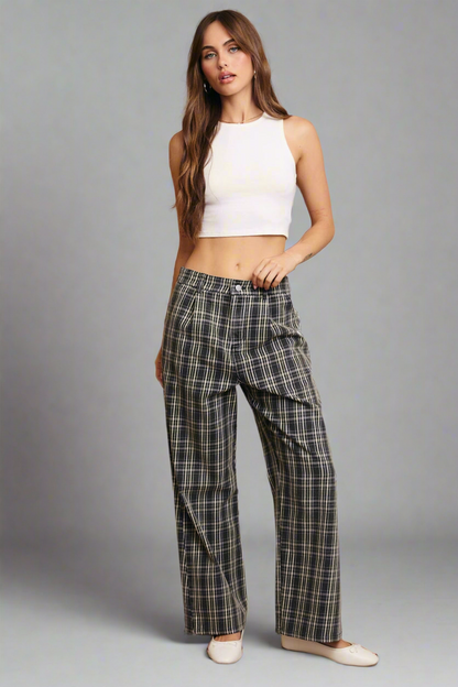 Pleated Wide Leg Pants
