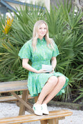 Flounced Hem Shirt Dress
