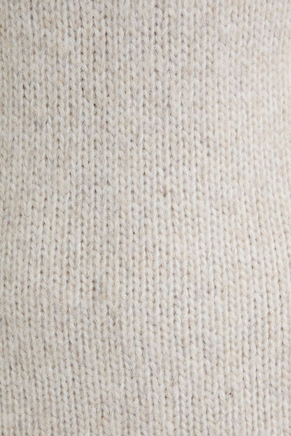 SLEEVELESS MOCK NECK CABLE SWEATER MINI DRESS