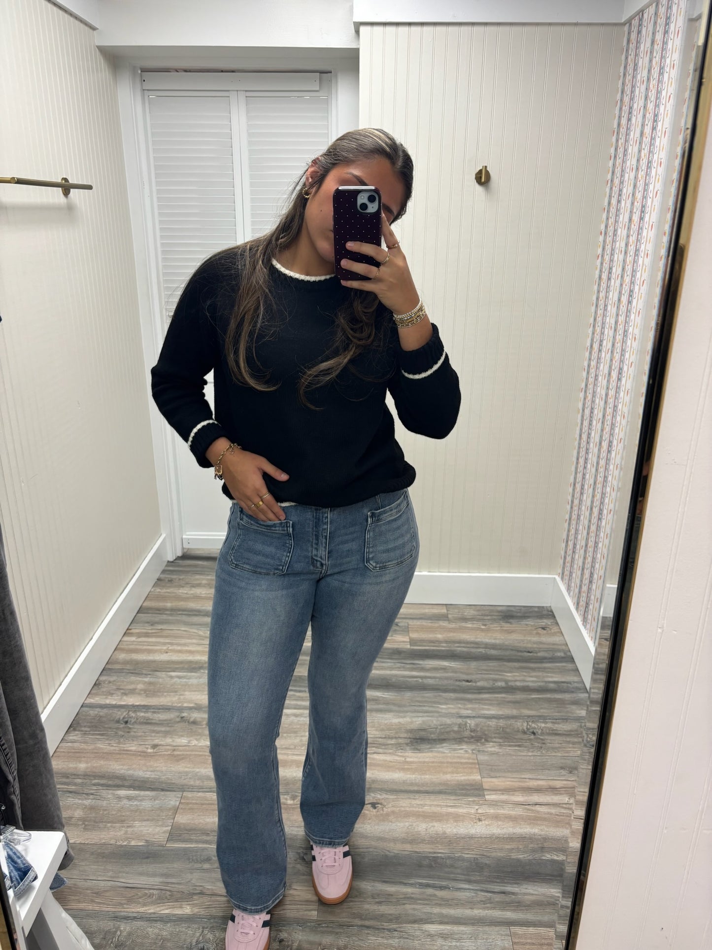 High Rise Crop Flare with Hem Detail