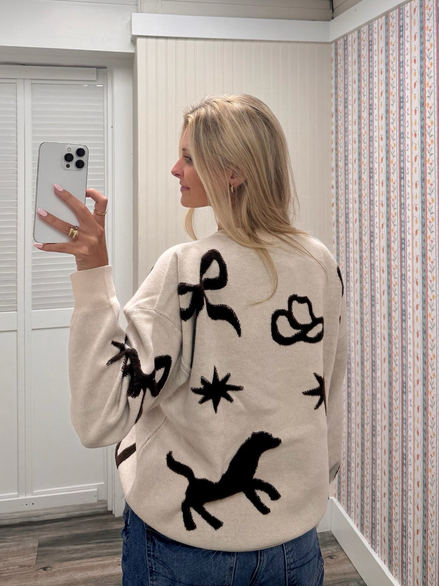 Long Sleeve Crew Neck Cowboy