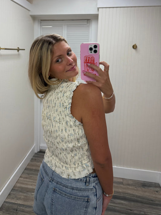 Sleeveless Smocked Top