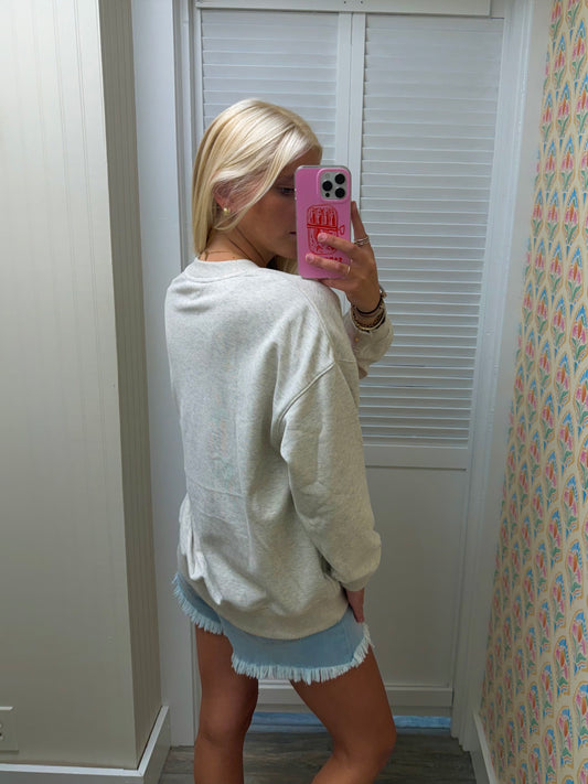 "USA" Patchwork Detail Oversized Sweatshirt