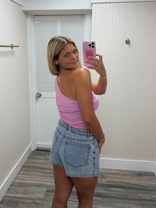 One Shoulder Floral Top