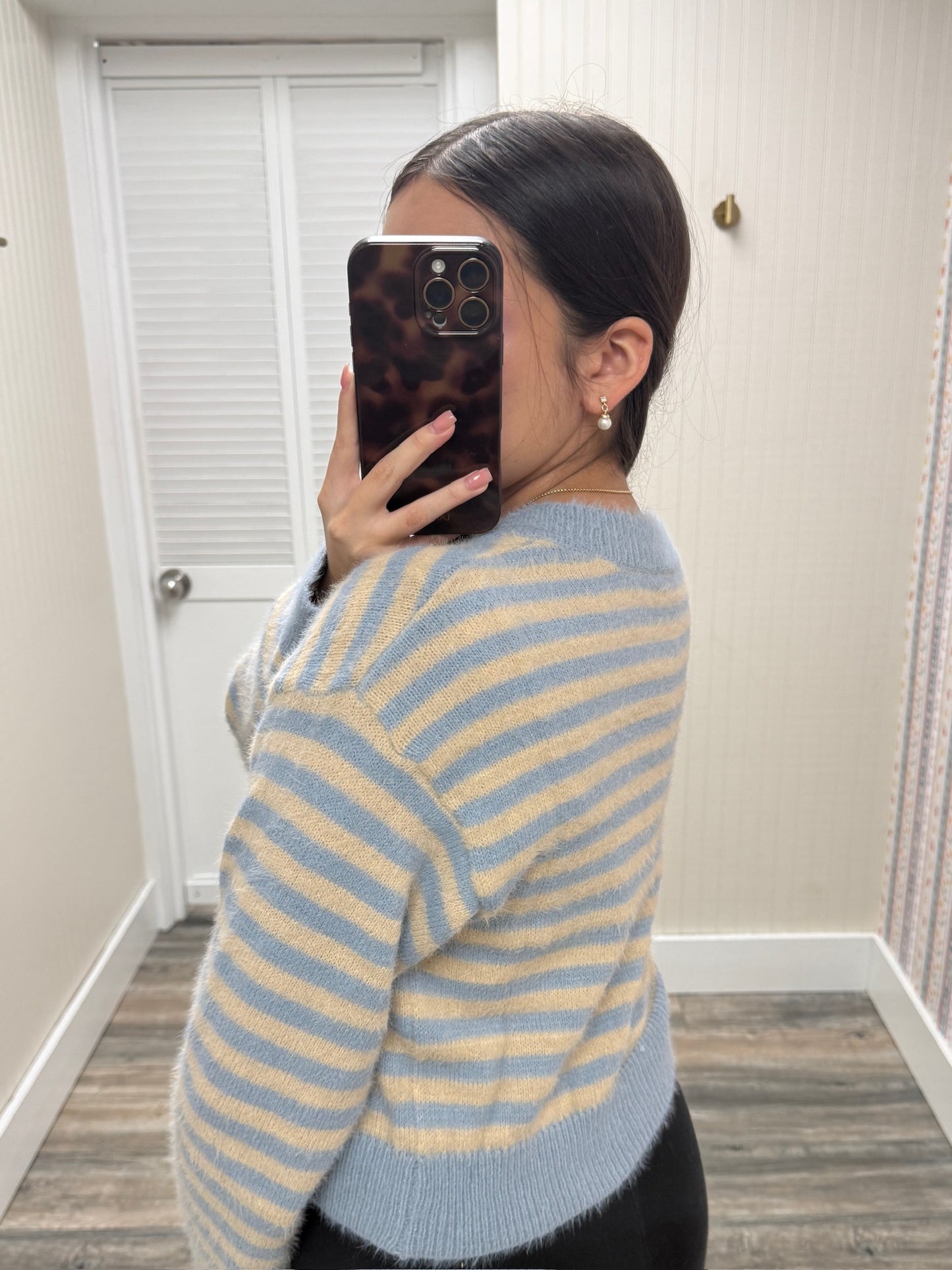 Striped Cropped Cardigan