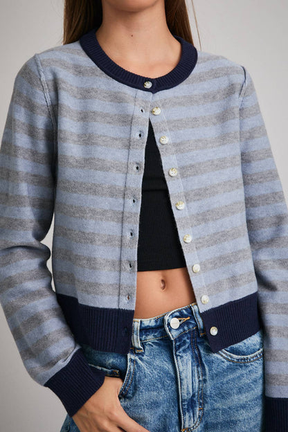 LONG SLEEVE STRIPE CARDIGAN