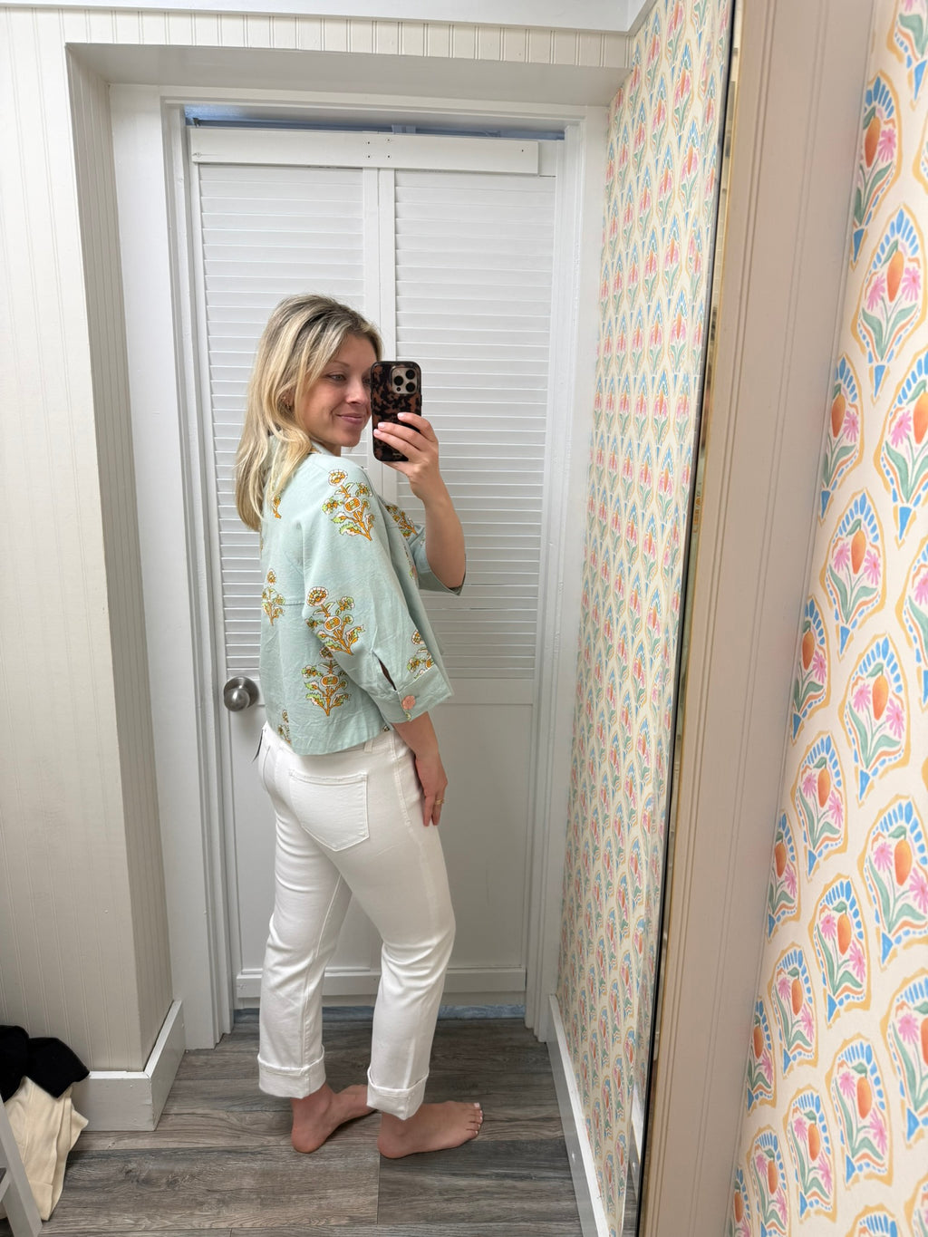 Mid Rise Wide Crop Slim