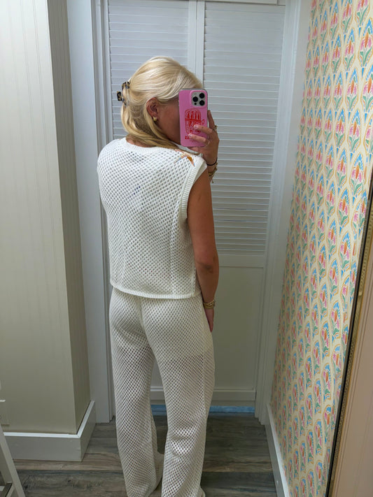 Seashell Embroidered Pants
