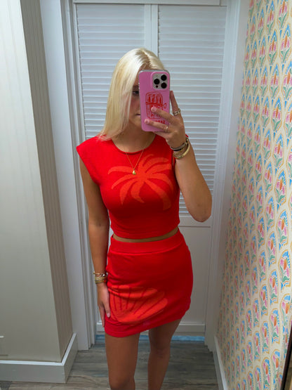 Sleeveless Boat Neck Set
