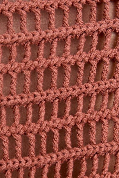 BOAT NECK OPENWORK SWEATER TOP