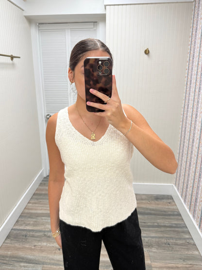 Knit v-neck tank sweater
