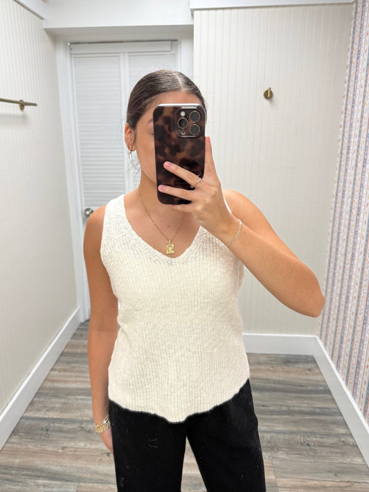Knit v-neck tank sweater