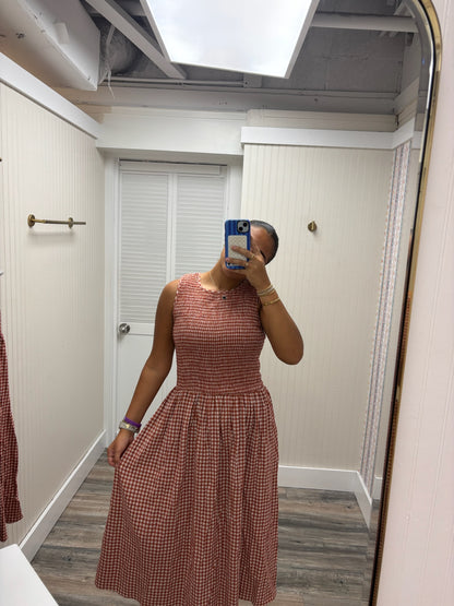Gingham Midi Dress
