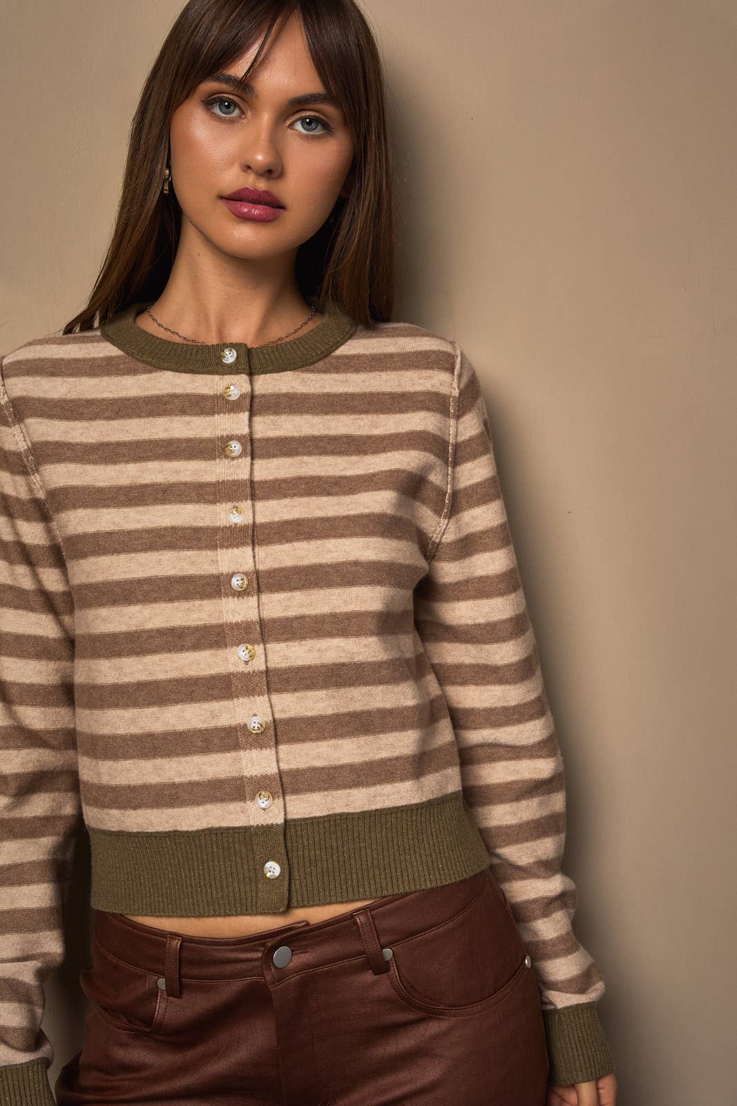 LONG SLEEVE STRIPE CARDIGAN