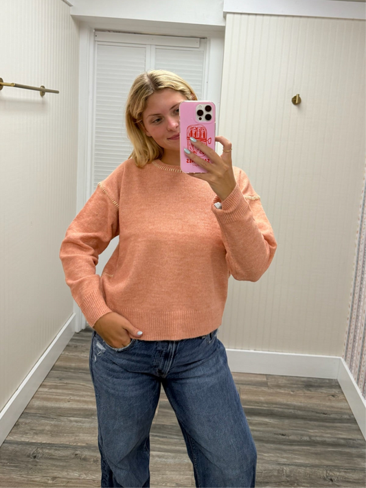 Knit Sweater Contrast Stitches