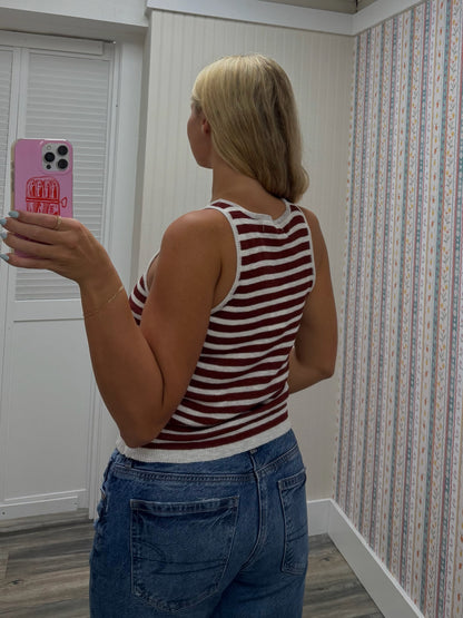 Knit Ribbed Striped Tank