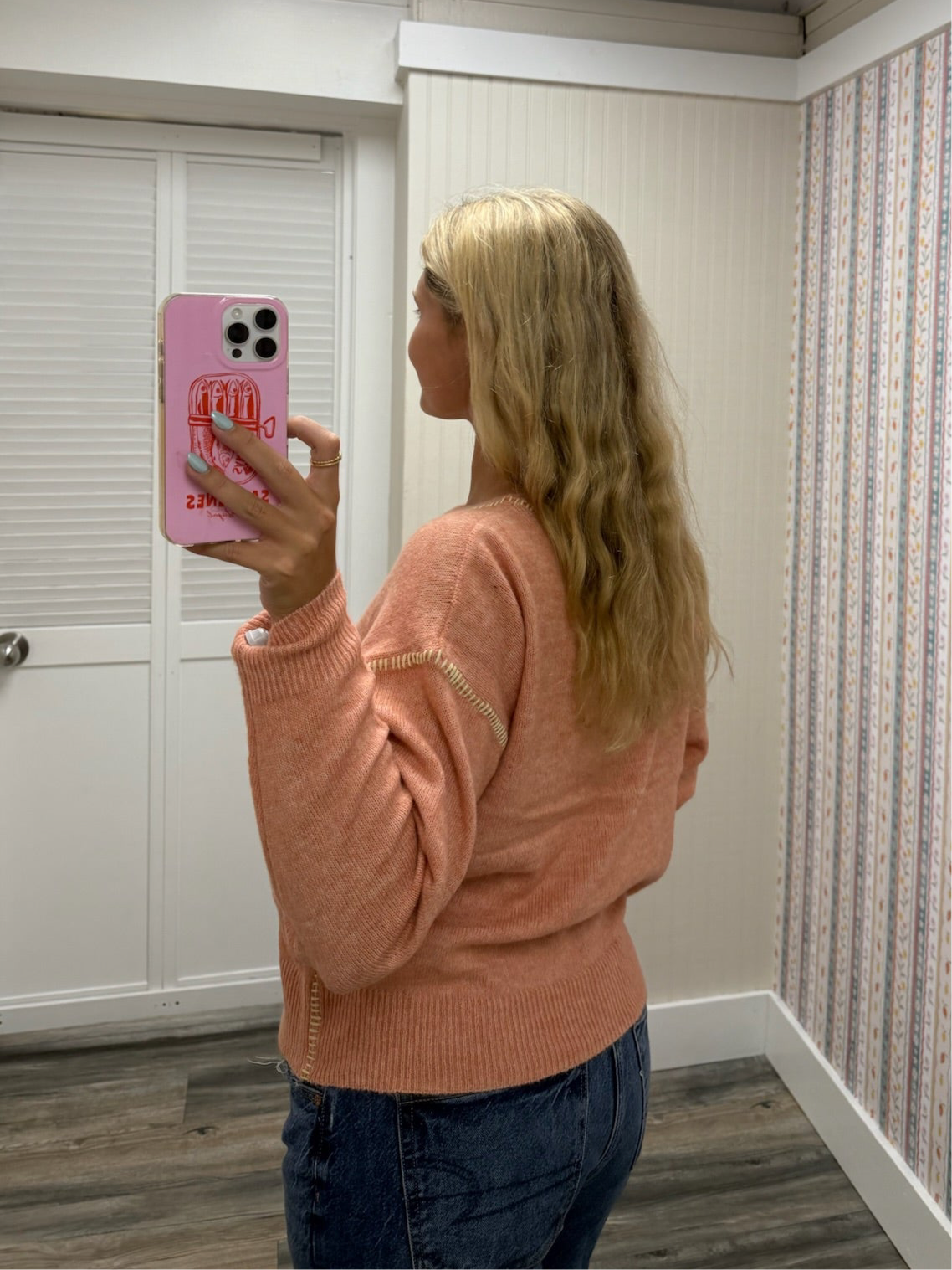 Knit Sweater Contrast Stitches