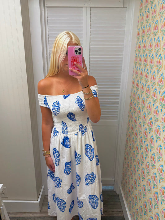 Oyster Off Shoulder Dress