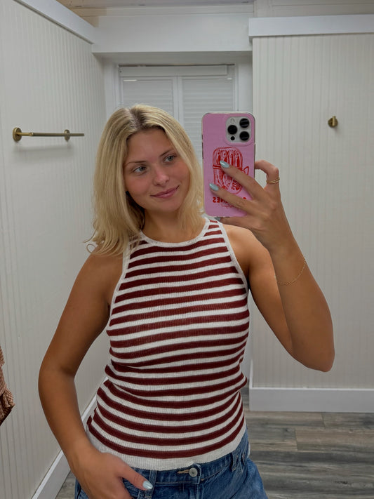 Knit Ribbed Striped Tank