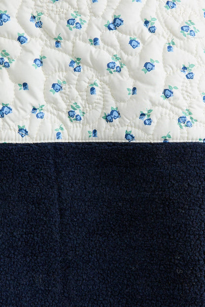 FLOWER PRINT CONTRAST DETAIL FLEECE