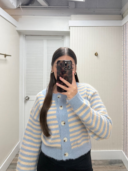 Striped Cropped Cardigan